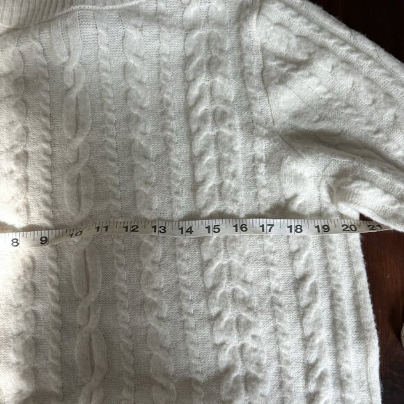 Cableknit Tunic Sweater Dress Women White Size Medium Minimalist Luxury Soft - Picture 3 of 6